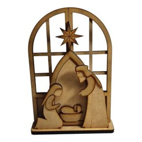 Nacimiento Navideño en madera DM de 6 mm y 3mm.