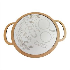 Bandeja Redonda “Dear Santa” DM chapado blanco.