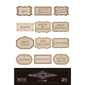 Decor Transfers Etiquetas De Cocina 20x30cm. 3 Hojas.