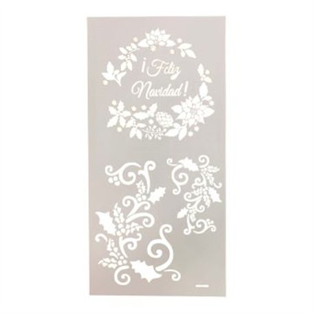 Plantilla Stencil CORONA NAVIDAD COTP8035 15x30cm.
