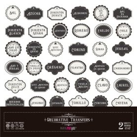 Decor Transfers Botes De Especias 30x30cm. 2  Hojas.