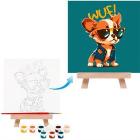 Lienzo prediseñado PUPPY 15x20cm ROSA