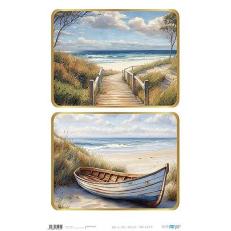 Papel De Arroz Landscape " Sunny Beach V" 33x54cm