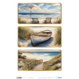 Papel De Arroz Landscape " Sunny Beach IV" 33x54cm