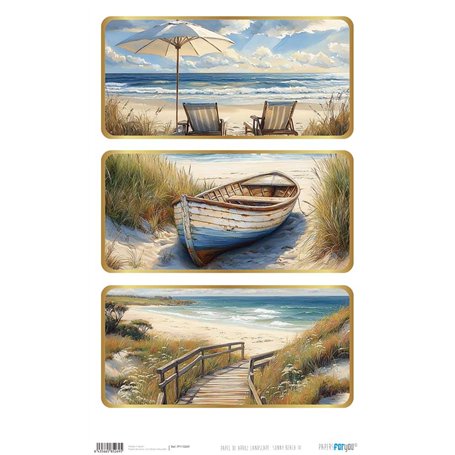 Papel De Arroz Landscape " Sunny Beach IV" 33x54cm