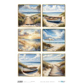 Papel De Arroz Landscape " Sunny Beach I" 33x54cm