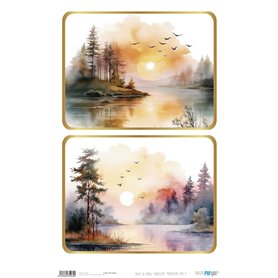 Papel De Arroz Landscape "Mountain Lake I" 33x54cm