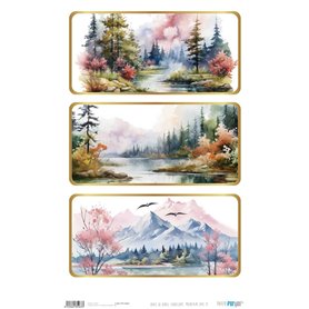Papel De Arroz Landscape "Mountain Lake IV" 33x54cm