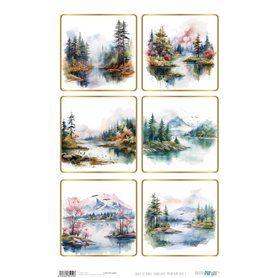 Papel De Arroz Landscape "Mountain Lake I" 33x54cm