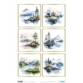 Papel De Arroz Landscape "Mountain Lake II" 33x54cm