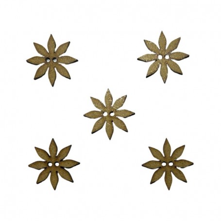 5 Siluetas madera flor 3x3cm para manualidades