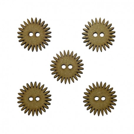 Apliques de madera de girasol para decorar álbumes de scrapbooking y proyectos de artesanía rústica.