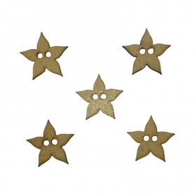 Estrellas de madera decorativas para manualidades infantiles y detalles artesanales, pack de 5 unidades.