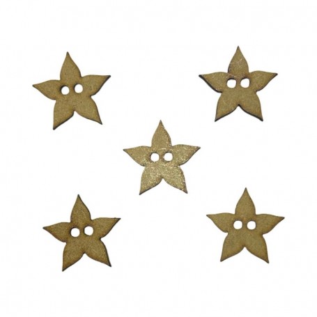 Estrellas de madera decorativas para manualidades infantiles y detalles artesanales, pack de 5 unidades.