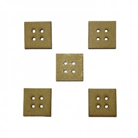 Conjunto 5 Botones Cuadrado 4 agujeros 3x3cm.