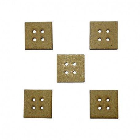 Conjunto 5 Botones Cuadrado 4 agujeros 3x3cm.
