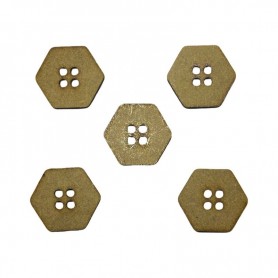 Botones de madera en forma de hexágono para manualidades estilo panal, apliques decorativos y scrapbooking.