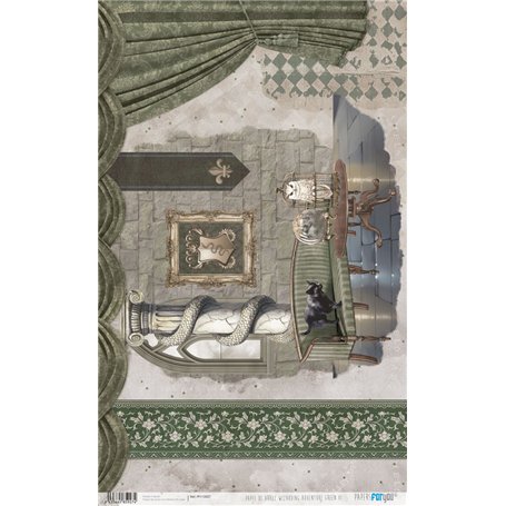 Papel de Arroz "Wizarding Adventure Green" 54x33cm