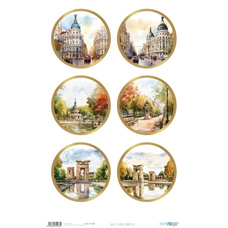 Papel de Arroz "Madrid VII" 54x33cm