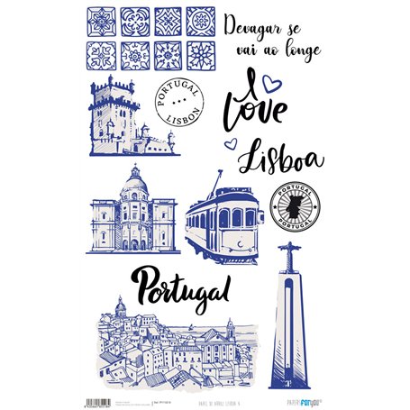 Papel de Arroz "Lisboa X" 54x33cm