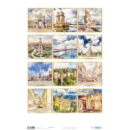Papel de Arroz "Lisboa VII" 54x33cm