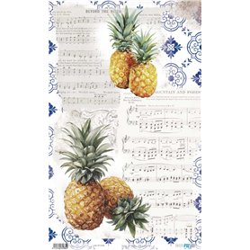 Papel de Arroz ·Pineapples VI" 54x33cm