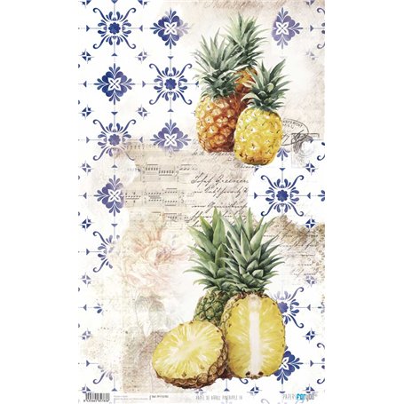Papel de Arroz ·Pineapples iV" 54x33cm