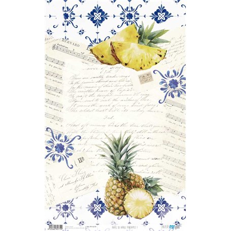 Papel de Arroz ·Pineapples I" 54x33cm
