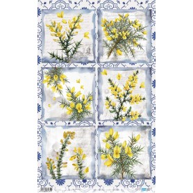 Papel Arroz 54×33 cm 25-30 gr. "Flores Amarillas III"