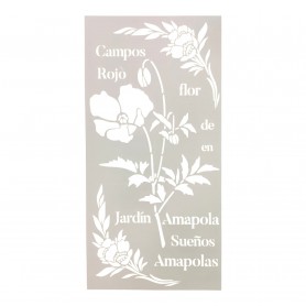 Plantilla Stencil AMAPOLA COTP8009 15x30cm.