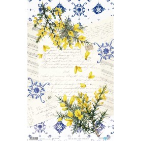 Papel Arroz 54×33 cm 25-30 gr. "Flores Amarillas I"