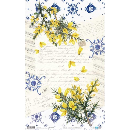 Papel Arroz 54×33 cm 25-30 gr. "Flores Amarillas I"