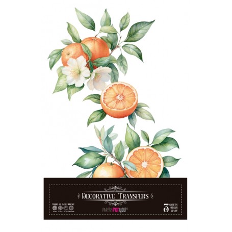 Decor Transfers ORANGES 15x30cm 4 Hojas.