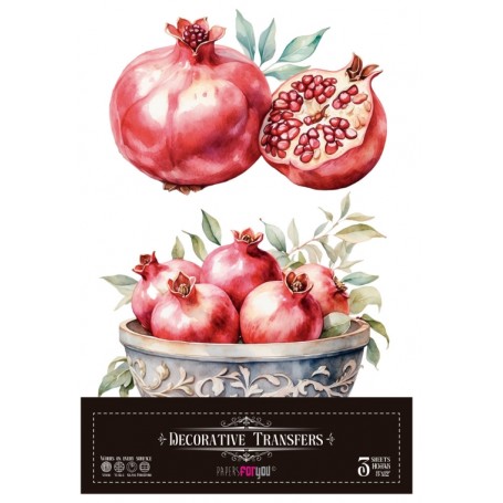 Decor Transfers POMEGRANATES 15716 15x30cm 4 Hojas.