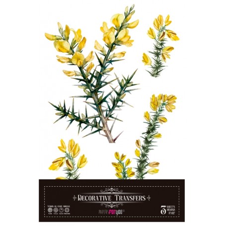 Decor Transfers FLORES AMARILLAS 15x30cm 4 Hojas.