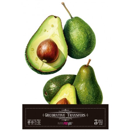 Decor Transfers Avocados 15x30cm 4 Hojas.