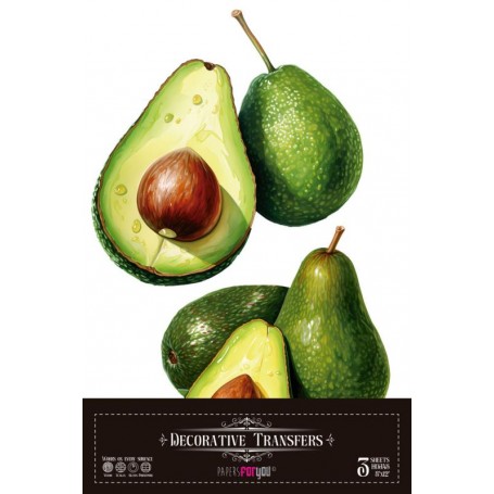 Decor Transfers Avocados 20x30cm. 3 Hojas.