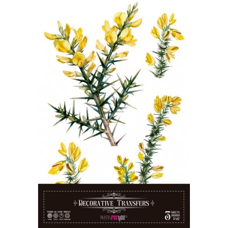 Decor Transfers Flores Amarillas 20x30cm. 3 Hojas.