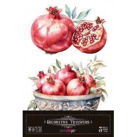 Decor Transfers Pomegranates 20x30cm. 3 Hojas.