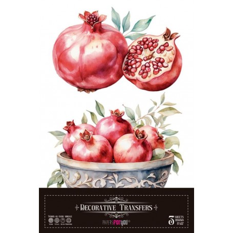 Decor Transfers Pomegranates 20x30cm. 3 Hojas.