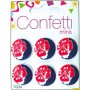 Botones 21mm 6 pzs hibiscus red