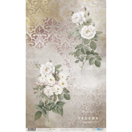 Papel de Arroz La Petite Vie En Fleurs Roses I 54×33 cm