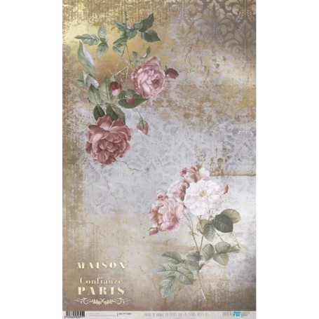 Papel de Arroz La Petite Vie En Fleurs Roses III 54×33 cm