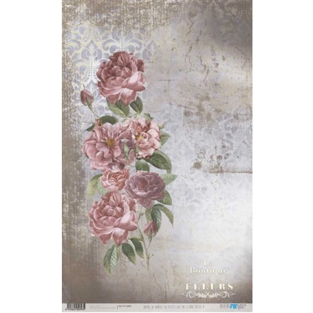 Papel de Arroz La Petite Vie En Fleurs Roses V 54×33 cm