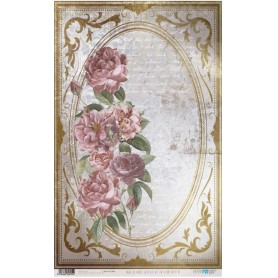 Papel de Arroz La Petite Vie En Fleurs Roses VI 54×33 cm