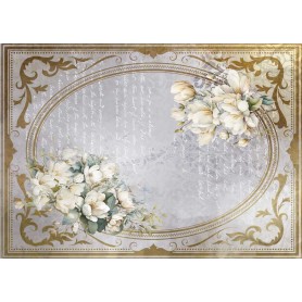 Tela de encuadernar "La Petite Vie En Fleurs Magnolias II" 70x50cm