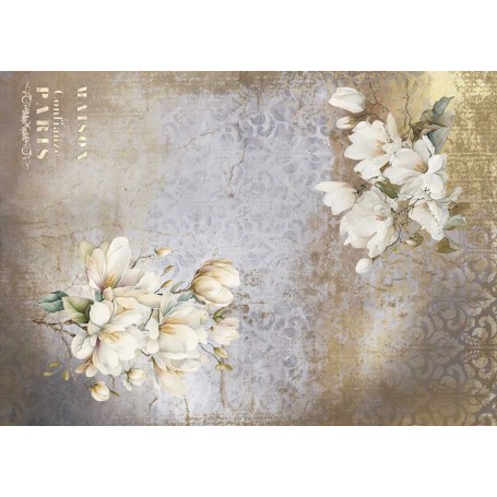 Tela de encuadernar "La Petite Vie En Fleurs Magnolias III" 70x50cm