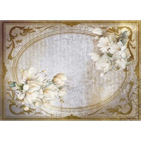 Tela de encuadernar "La Petite Vie En fleurs Magnolias IV" 70x50cm