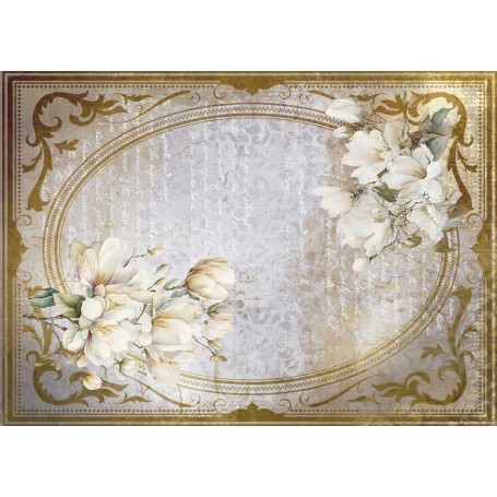 Tela de encuadernar "La Petite Vie En fleurs Magnolias IV" 70x50cm