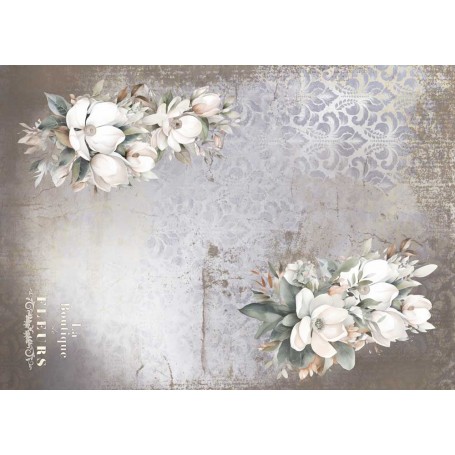 Tela de encuadernar "La Petite Vie En Fleurs Magnolias V" 70x50cm